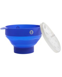 WW Healthy Kitchen 2 Piece Silicone Microwave Popcorn Popper in Blue