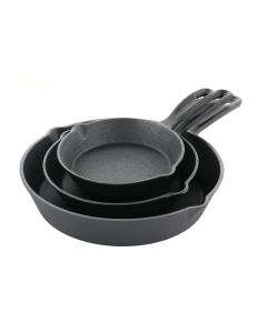 Oster Castaway 3 Piece Cast Iron Pre-Seasoned Frying Pans