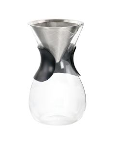 Mr. Coffee Verduzco 1 Liter Clear Glass Pour Over Coffee Maker with Fine Mesh Filter