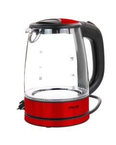 Better Chef 1.7 Liter 360 Degree Glass Cordless Electric Kettle in Red