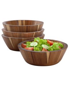 MegaChef 4 Piece 6.75 Inch Acacia Wood Salad Bowl Set