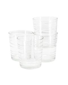Gibson Home 4 Piece 13.5 Ounce Swirl Double Old-Fashioned Glassware Set