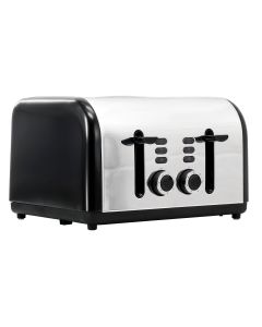 Redmond 4-Slice Wide Slot 1400W Stainless Steel Toaster in Black